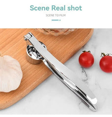 Garlic Press Anti-Skid Thickened Garlic Clip Multifunctional Zinc Alloy Stainless Steel Manual Pull Type Garlic Punch