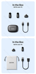BOYA BOYA Mini Wireless Lavalier Lapel Microphone for iPhone iPad Android Type-C Phone Live Broadcast Audio Video Recording Vlog