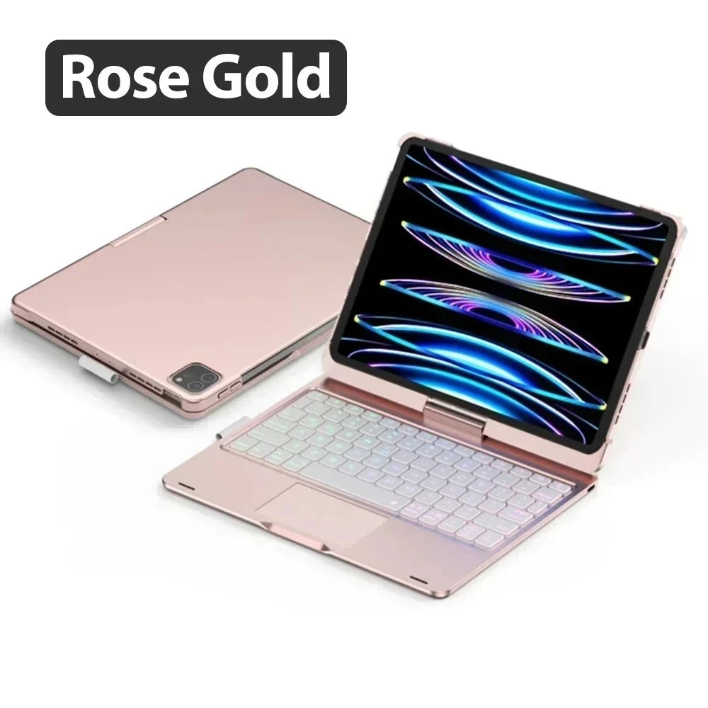 360 Degree Magic Keyboard Case For iPad Air13 11 2024 M2 Pro12.9 11 iPad 10.5 10.2 7/8/9 10th Air4 5 10.9 Backlit Keyboard Funda