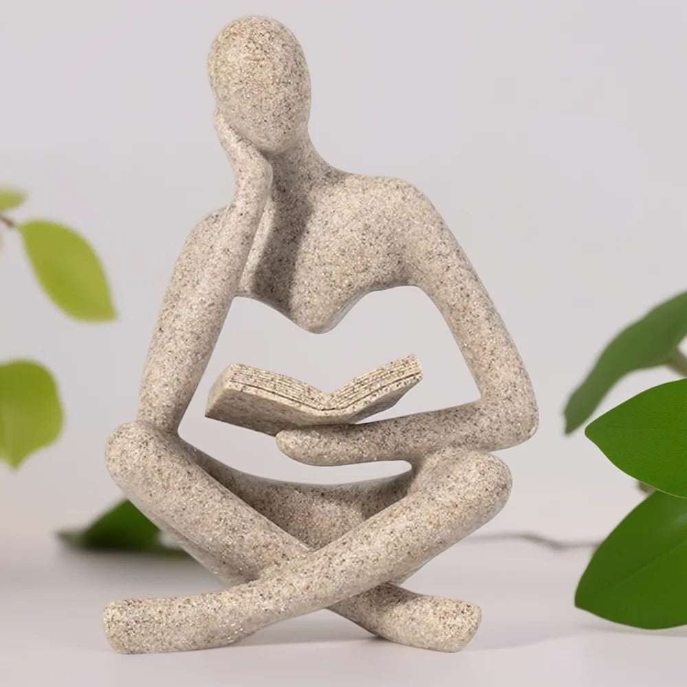 Abstract Thinker Resin Figurine – Modern Bookshelf Decor Office Furniture Decorative accessories