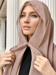 Instant Chiffon Hijab with Magnetic Buckle – Solid Color Scarf