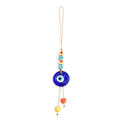 Demon Eye Lucky Charm Car Ornaments Protection Tassel Crystals Feng Shui Car Decor Turkish Blue Eye Retro Glass Pendant Gifts