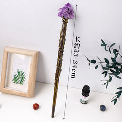 Witch Magic Stick Quartz Natural Crystal Scepter Fairy Wand Ritual Tool Altar Adornment 1pc Halloween Prop Handmade Jewelry Gift