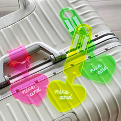 Fluorescent Baggage Tag Portable Anti-lost PVC Suitcase Label Travel Colorful Luggage Tag