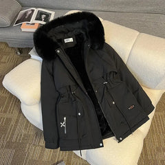 Korean Style Women’s Hooded Winter Parka – Thick Warm Coat