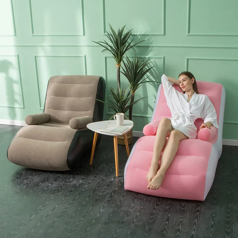1Pc Inflatable Lazy Sofa Home Leisure Fashion Comfortable  Inflatable  Bed Indoor Collapsible Bed Leisure Corner Sofa Living Room Furniture