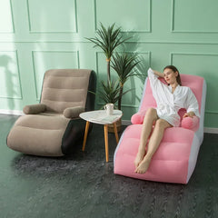 1Pc Inflatable Lazy Sofa Home Leisure Fashion Comfortable  Inflatable  Bed Indoor Collapsible Bed Leisure Corner Sofa Living Room Furniture