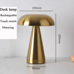 Retro Mushroom LED Table Lamp – Touch Rechargeable Light Home Decor