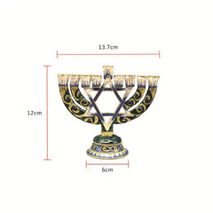 Blue Candlesticks for Hanukkah Menorah Candle Holder Candelabrum Candle Stand for Christmas Party Wedding Home Decor 9 Branch