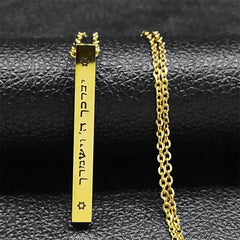 Hip Hop Jewish Hexagram Long Necklaces Stainless Steel David Star Israel Mezuzah Necklace Sweater Neck Chain Jewelry Gifts NA193