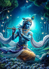 Hindu God Lord Krishna Shiva Ganesha Meditation Indian Traditional Artwork Poster Canvas Painting Wall Pictures Home Decor Gift