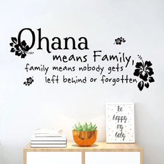 English“Means Family Means Nobody Get Left Behind ”Art Text Wall Stickers Study Room for Children Bedroom Living Room Decoration