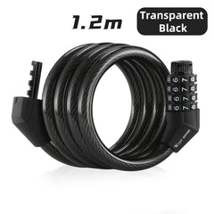WEST BIKING Bicycle Lock 4 Digit Code 120cm Portable Anti-theft Steel Cable Lock Electric Scooter Security Cycling Accessories