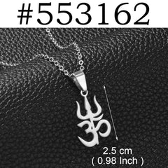 1PC/Tamil Aum Om Hinduism Indian Symbol Hindu Pendant Necklaces For Women Girls Stainless Steel India Religion Jewelry #552862