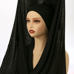 Instant Chiffon Hijab with Magnetic Buckle – Solid Color Scarf