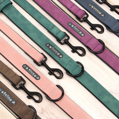 Custom Leather Dog Collar Leash Personalized Pet Collar and Leash Set Durable Leather Collar Lead for Small Medium Large Dogs Pet Shop