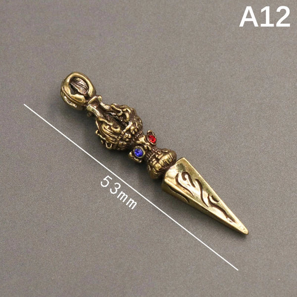 Handcraft Pendant Vintage Solid Religious Pestle Prayer Pendants Nepal Tibetan Buddhist Vajra Copper Crafts