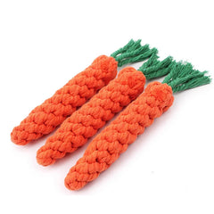 1Pcs Carrot Dog Bite Rope Pet Dog Toys Safe Durable Braided Bite Dog Chew Toys Resistant Puppy Molar Cleaning Teeth Cotton Rope Pet Shop