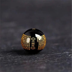 4A Red Black Agate Gilding Great Compassion Mantra Loose Beads Round Spacer Bracelet DIY Buddhist Wenwan Xingyue