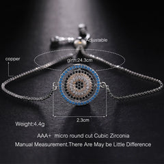 Juya 18K Real Gold Plated Adjustable Chains Multicolor Zirconia Hamsa Fatima Enamel Greek Evil Eye Charms Bracelets For Women