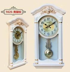 Large 3D Wall Cloc, Vintage European Pendulum Clock, Retro Modern Design Living Room and Farmhouse Decor Home Timepiece