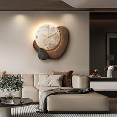 Restaurant clock wall decoration painting creative 3D high-end feeling living room clock table wall clock Home Decor
