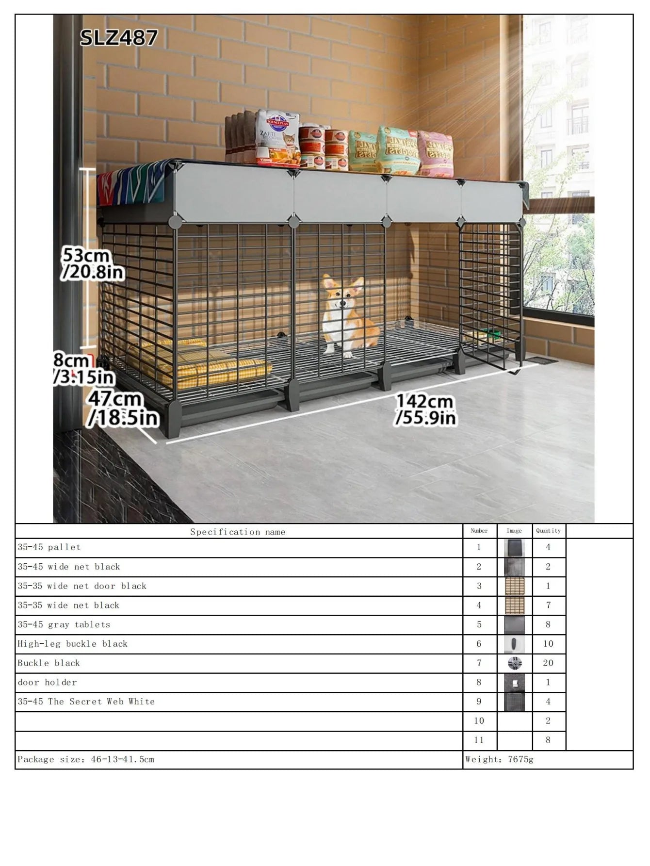 Dog Cage Small Dog Indoor with Separate Toilet Household Corgi Teddy Pomeranian House Kennel Dog Pet Fence Pet Shop