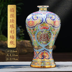 Jingdezhen-Ceramic Flower Vase Antique Enamel Pots for Plants Chinese Living Room Home Decor Versatile Practical Floor Ornaments
