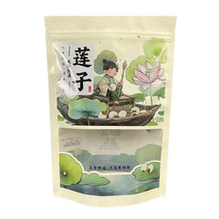 New White Lotus Seeds Self-Standing Bag Food Grade Window 500g One Pound Dry Lotus Seeds Sealed Bag Colorful Printing Packaging
