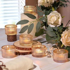 Tealight Gold Candle Holders,Votive Tea Light Candle Holder Glass for Centerpieces Wedding Table Decor,Party Supplies,Home Decor