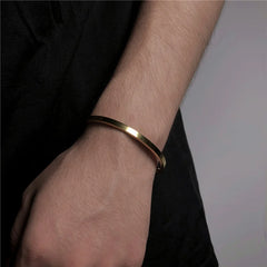 Fashion Cuff Bracelets Bangles Men Women Stainless Steel Gold Color Silver Color Black Bangle  Bracelet Luxury Jewelry