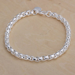 Hot Sale 925 Sterling Silver Chain Solid Bracelet for Women Mens Charm Party Gift Wedding Fashion Jewelry