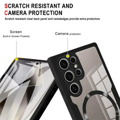 360° Full Shockproof Case for Samsung Galaxy S25 S24 S23 S22 S21 Ultra Plus FE Wireless Charging Transparent Cover