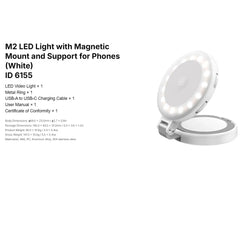 SmallRig Magnetic Fill Light Rechargeable Ring Fill Light Adjustable Color Brightness for Smartphone Vlog Photography Video 6155