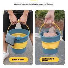 5/10/17L Portable Folding Bucket Multifunctional Thickened Silicone Bucket for Car Washing and Fishing Camping Folding Bucket
