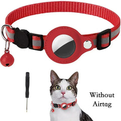 Anti-Lost Cat Collar for Airtag GPS Tracker Protective Case With Bell Reflective Cats Accessories Pet Products