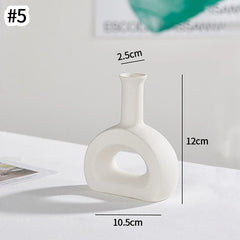 INS Nordic White Ceramic Vase – Decorative Flower Pot Home Decor