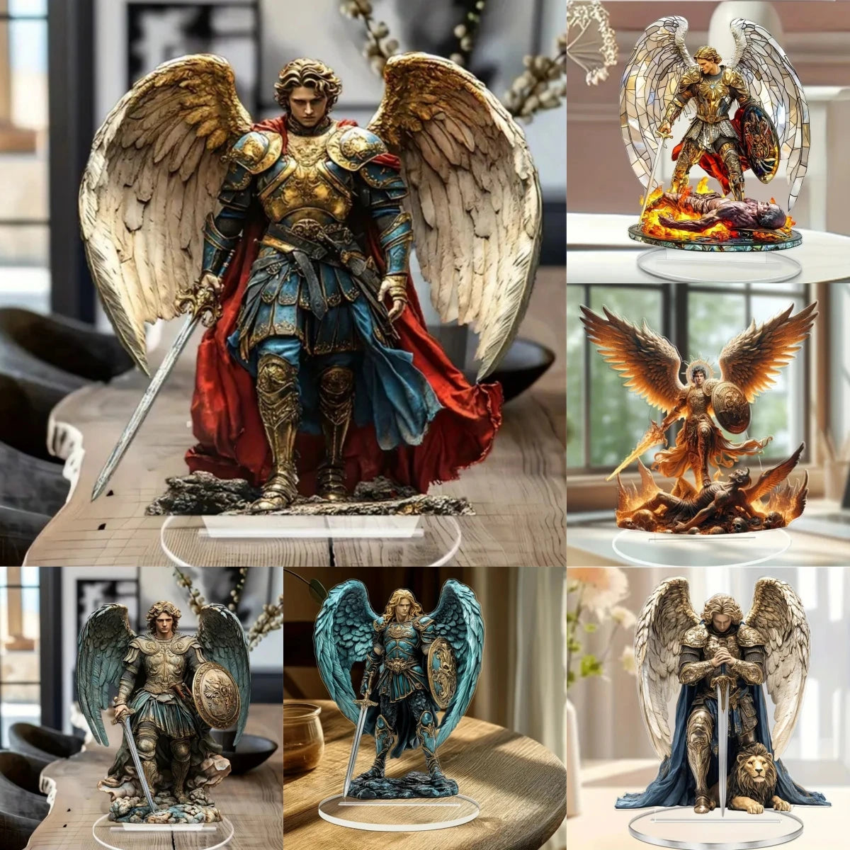 Archangel Michael 2D Flat Acrylic Plaque,Home,Office,Cafe,room,Studio,display Case,Tabletop Ornament Decor Sign Gift Kit