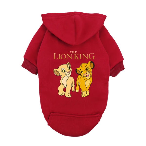 Lion King Dog Hoodie - Cute Simba Nala Puppy Sweater for Small Breed Dogs - Blue Fleece Pet Clothes Outfit