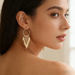 Gold Tassel Earrings – High-End Versatile Daily Fashion for Women