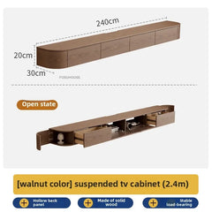 Solid Wood Suspended TV Stand Creative Wall-mounted Storage TV Cabinet Living Room Furniture Home Designer Center Table h