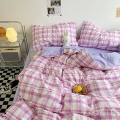 Skin-friendly Quilt Cover Plaid Style Duvet Covers Double Side Bed Cover постельное белье Home Comforter Covers(No Pillowcase)