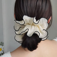 Korean Big Scrunchies – Pink & White Hair Bands for Women