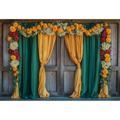 Indian Garlands Diwali Backgrounds Marigold Flowers Curtain Puja Ganpati Pooja Traditional Birthday Wedding Party Decor Backdrop