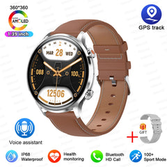 2026 New Smartwatch Women AMOLED HD Screen Always On Display Bluetooth Call IP68 Waterproof GPS Smart Men Watch For Android ios