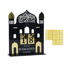 Acrylic Islamic Ramadan Countdown Calendar Gifts Day of Ramadan Calendar with Replacing Number 2026 Eid Mubarak Home Decoration