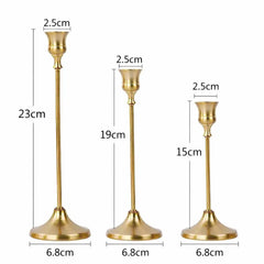 Cross-Border Retro European Creative Trumpet Bell Base Light Luxury Nordic Style Metal Iron candle holders Holder Home Decor