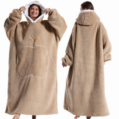 Extra Long Hooded Wearable Blanket – Cozy Flannel TV Throw
