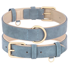 Soft Padded Dog Collar Leash Set PU Leather Pet Dog Collars With Walking Lead Rope Adjustable For Small Medium Dogs Pug Pet Shop