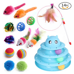 DualPet Kitten Toys Variety Cat Toy Combination Set Cat Toy Funny Cat Stick Sisal Mouse Bell Ball Cat Supplies 20 Piece Set Pet Shop